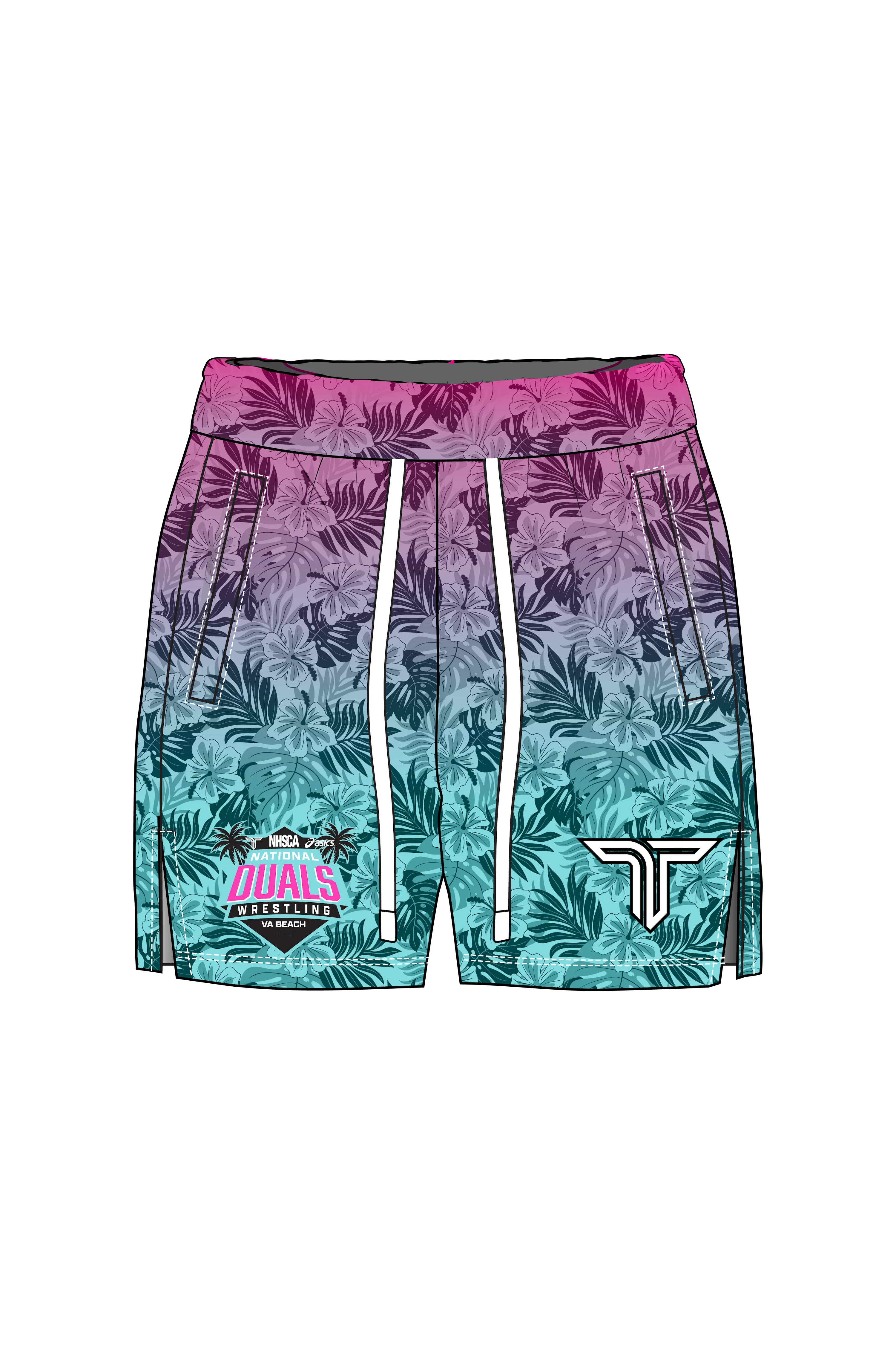 2025 NHSCA Duals Mesh Short - Pink/Blue (5" Inseam)