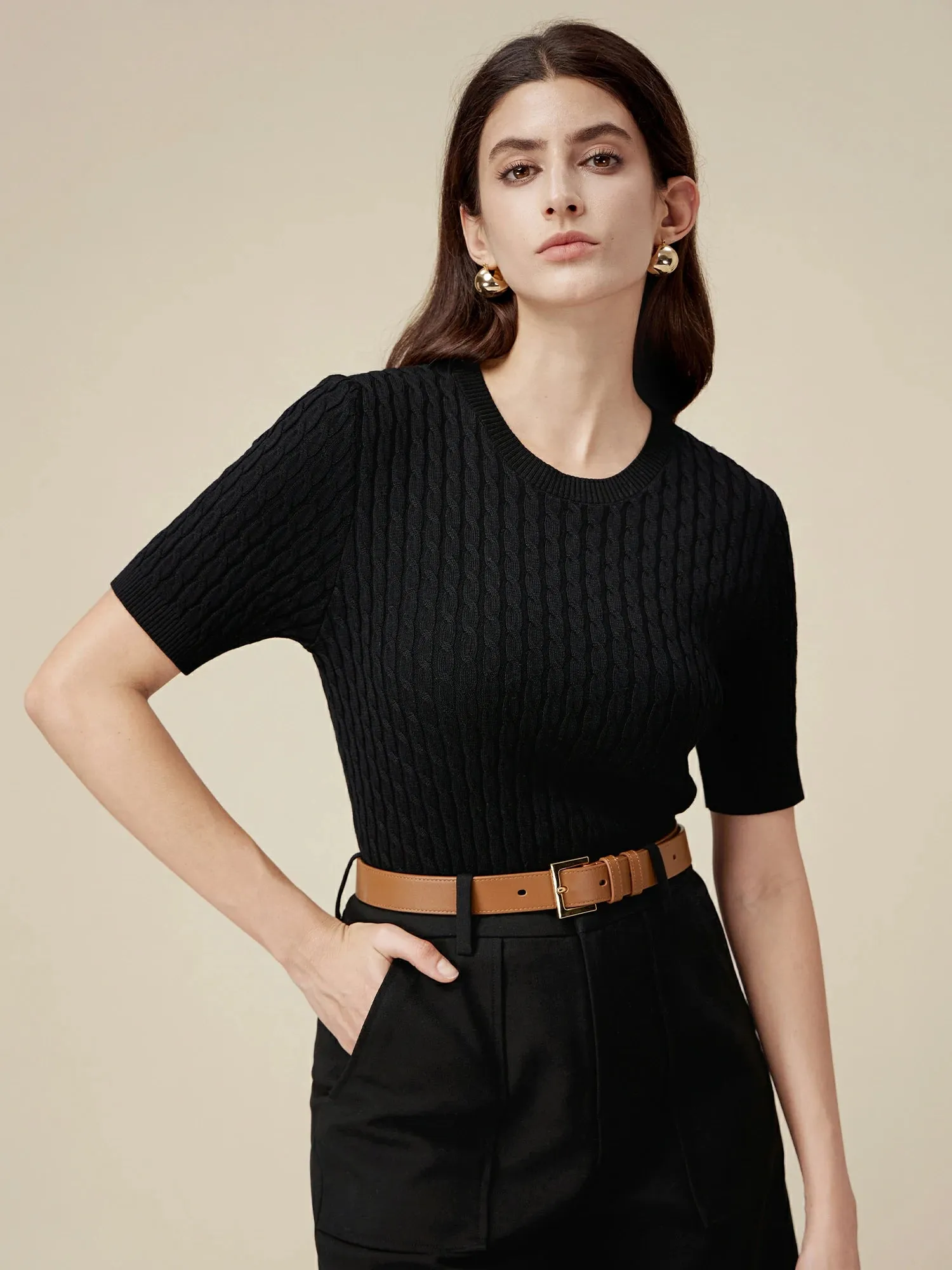 Amoretu 100% Lyocell Knit Sweater Top