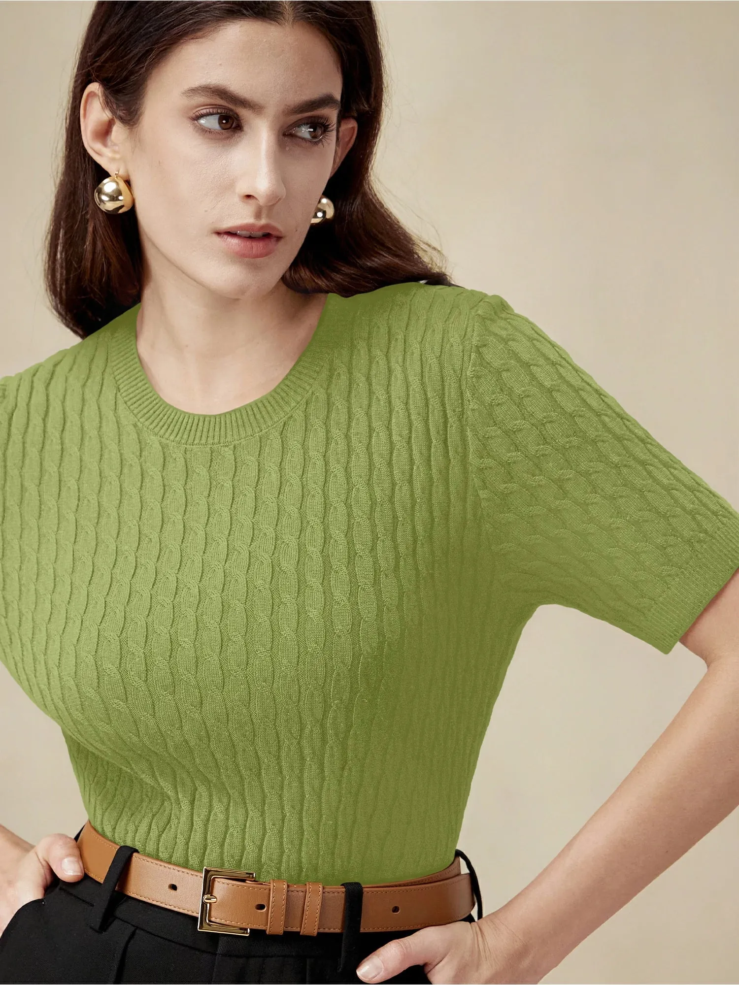 Amoretu 100% Lyocell Knit Sweater Top