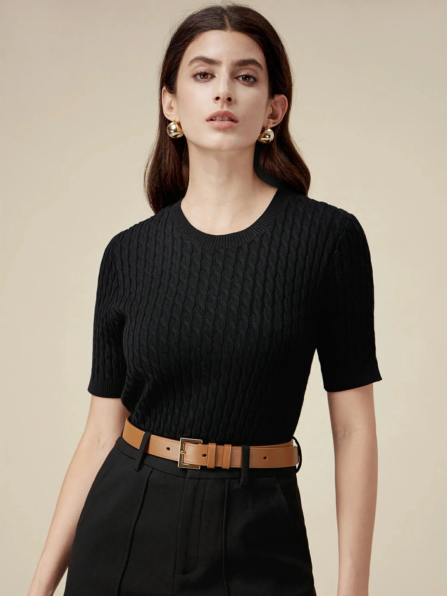 Amoretu 100% Lyocell Knit Sweater Top