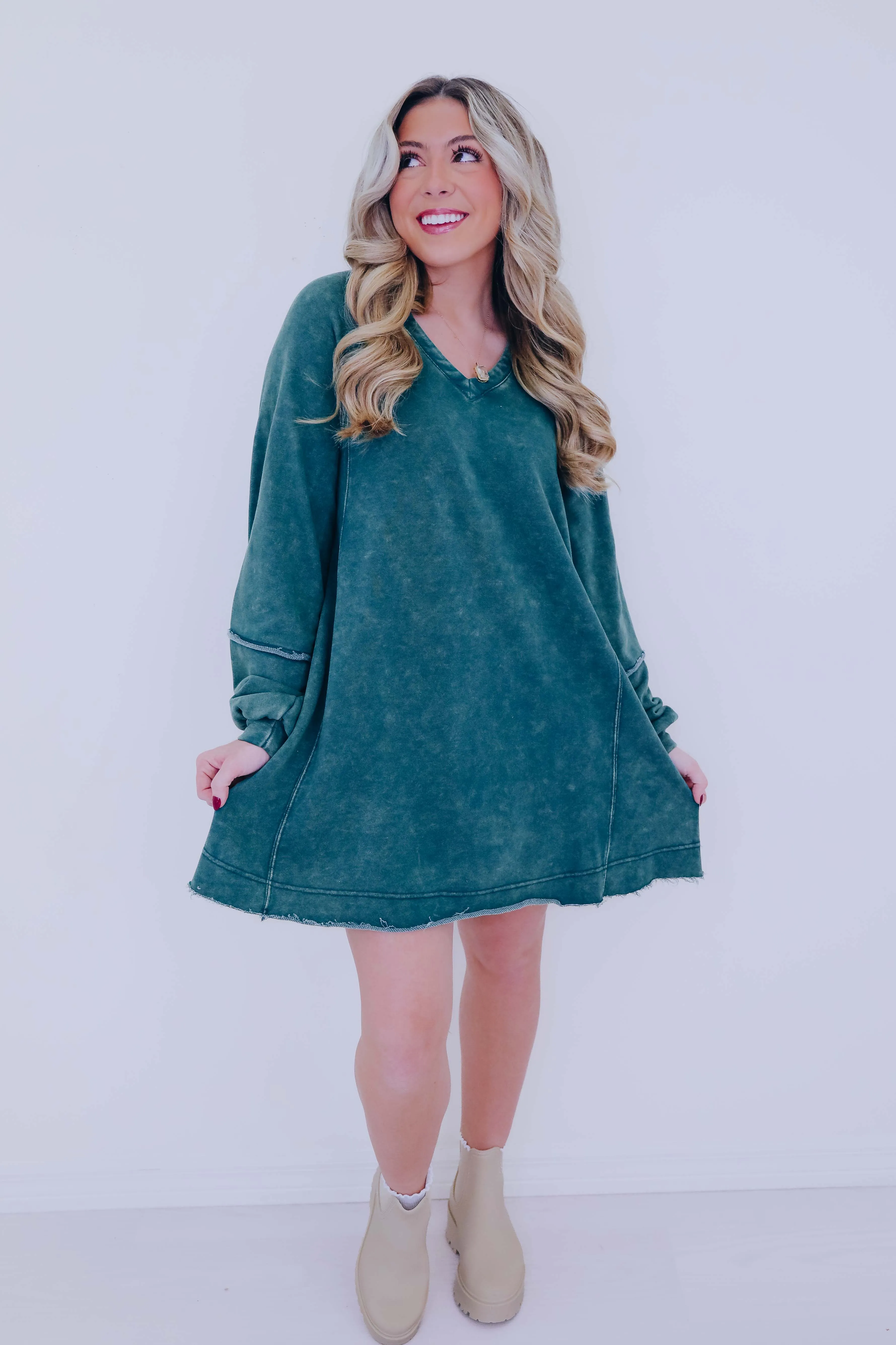 Annie A-Line Sweatshirt Dress - 4 Colors
