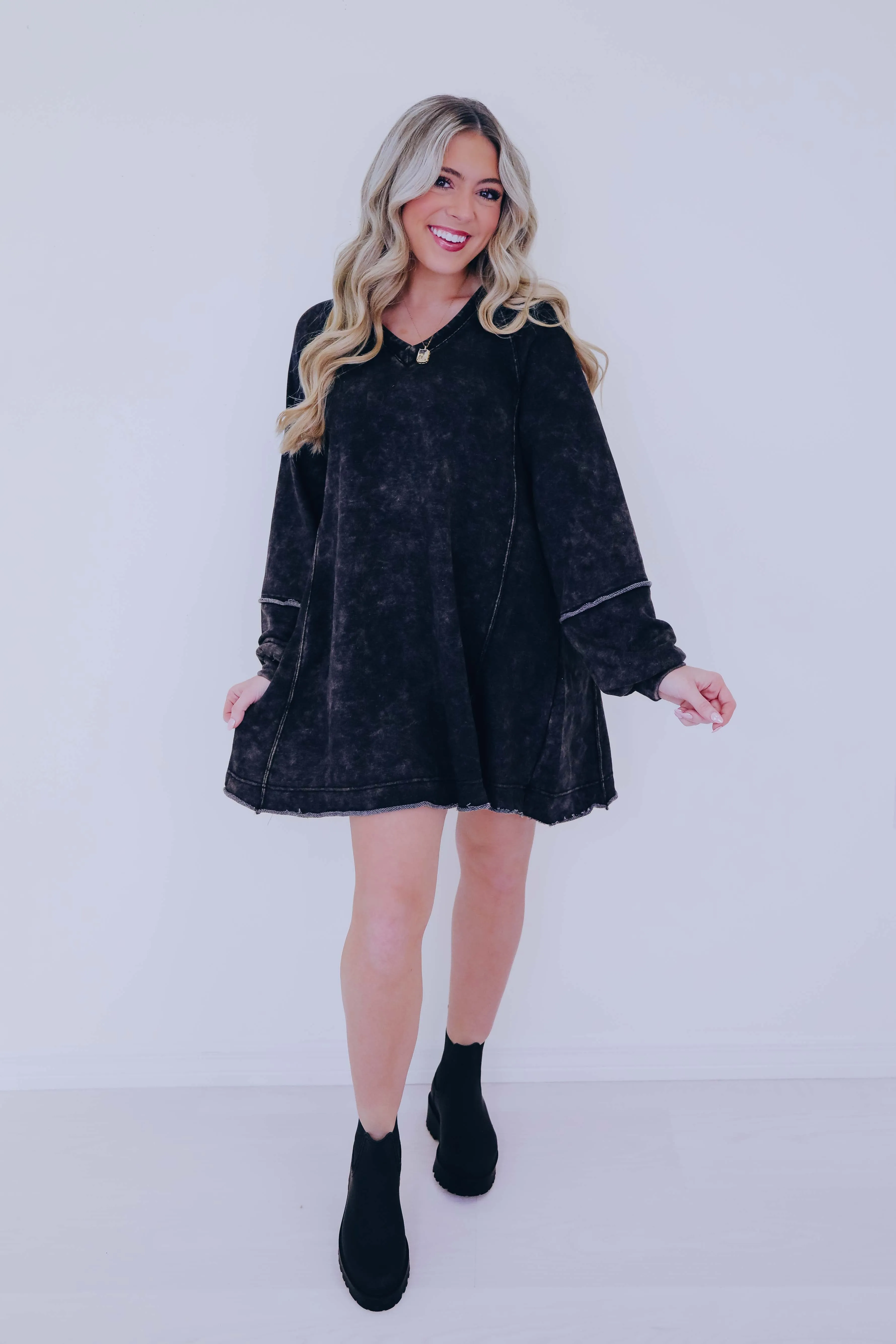 Annie A-Line Sweatshirt Dress - 4 Colors