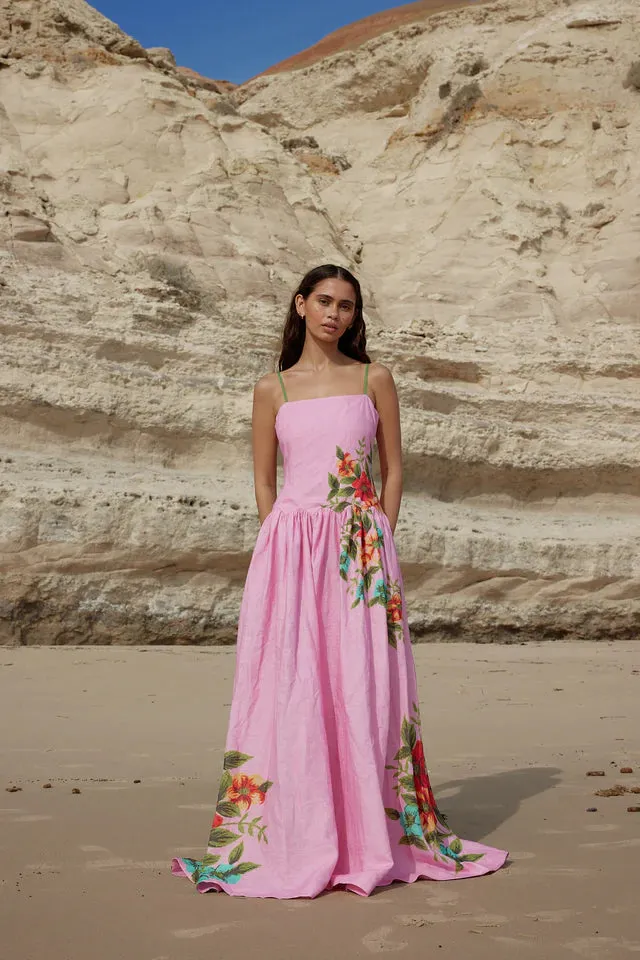 ASTON - Cordelia Dress SALMON BOUQUET