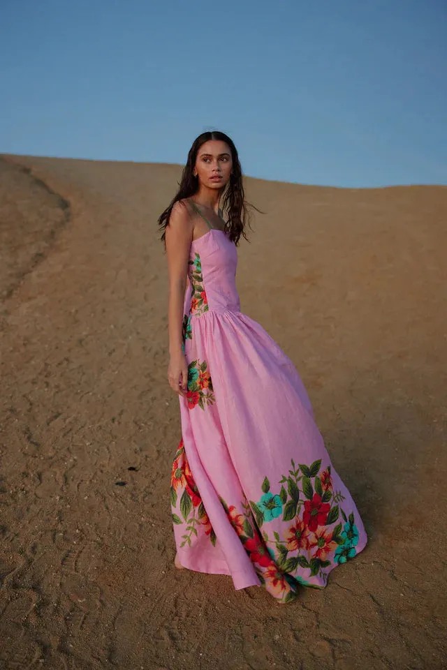 ASTON - Cordelia Dress SALMON BOUQUET