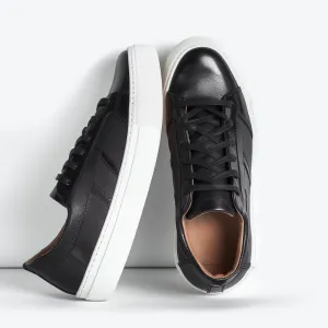 Black and White Leather SnowSole Lace Up Sneakers - Summer 2024 Collection