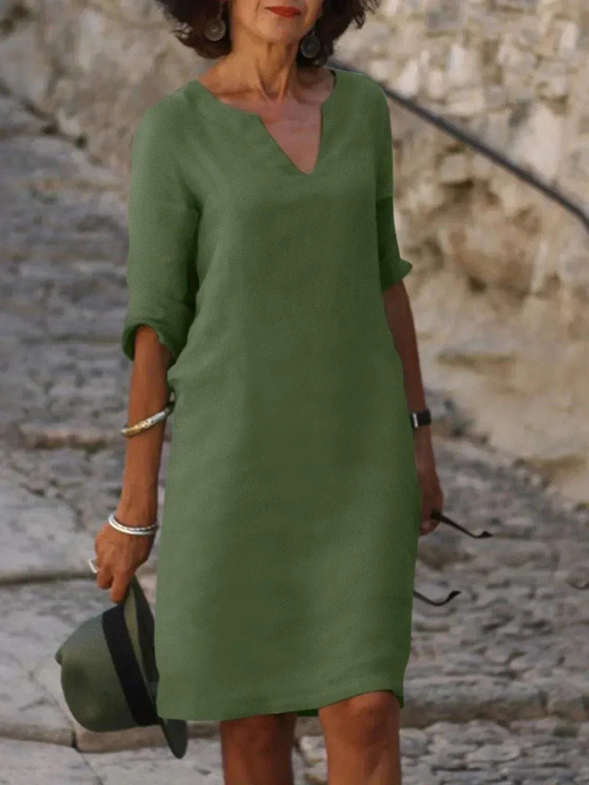 Chelsea - Casual V-Neck Dress