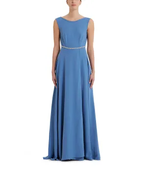 Crystals emebllished sugare paper long party dress