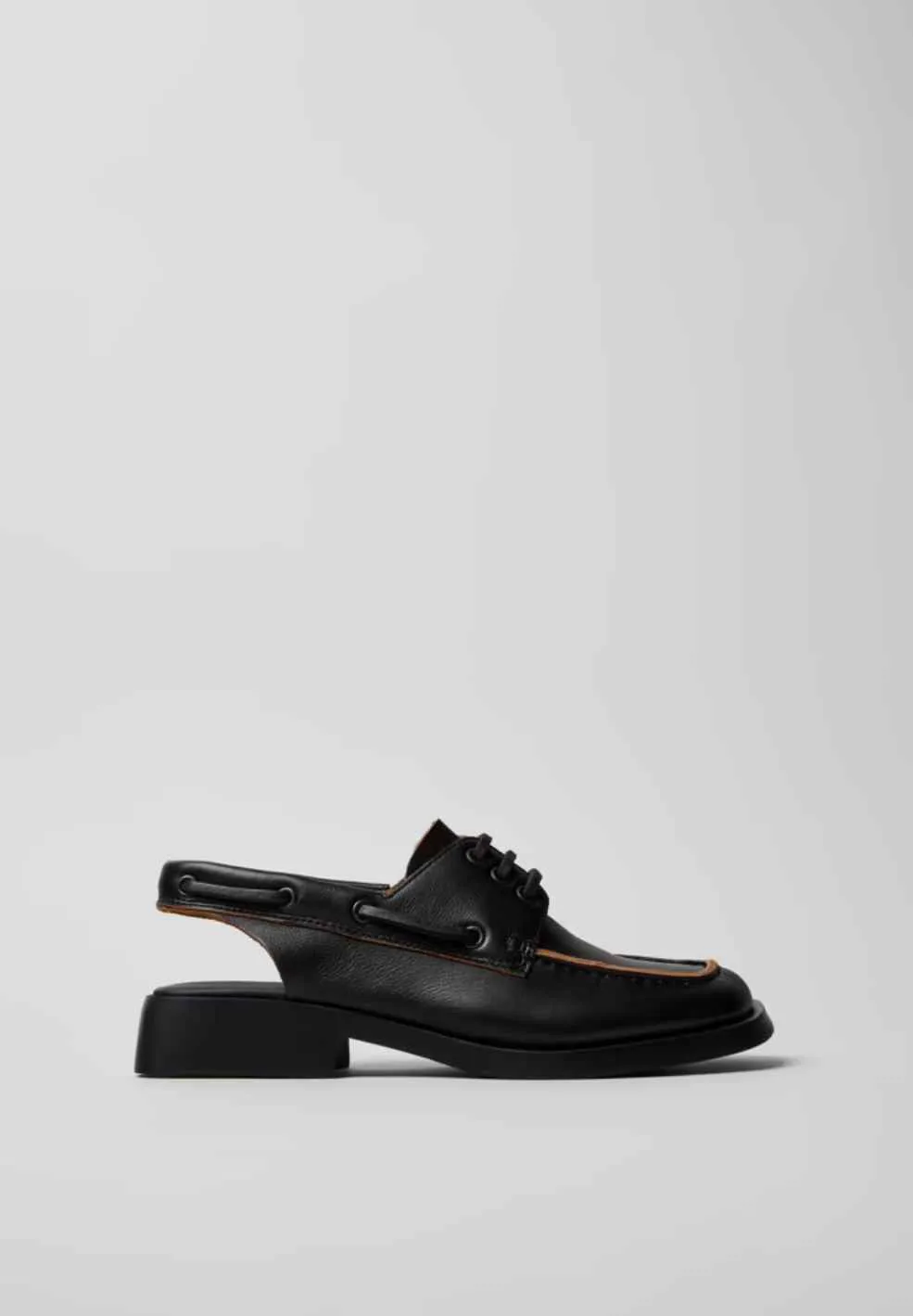 Dana Black Leather Sandal Mocassin