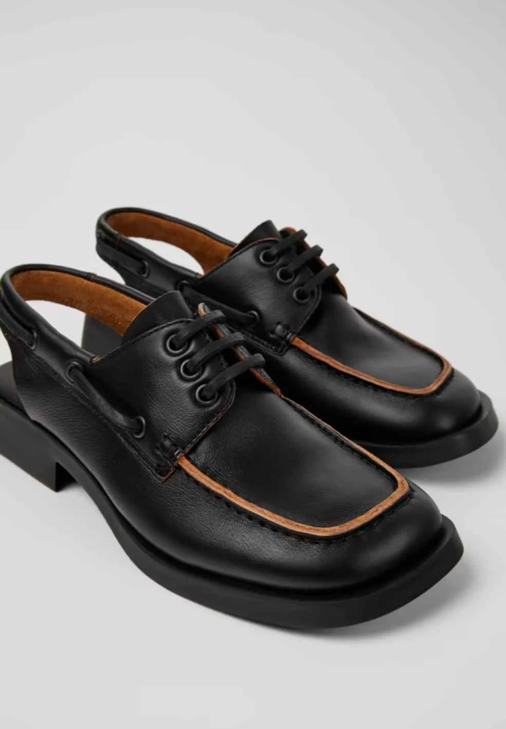 Dana Black Leather Sandal Mocassin