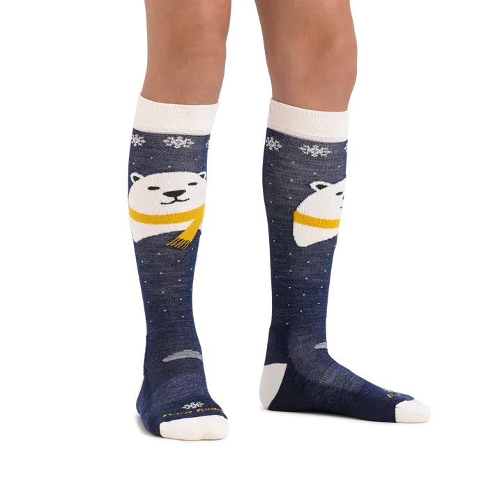 Darn Tough Kid's Polar Bear Over-the-Calf Midweight Ski & Snowboard Sock 2024