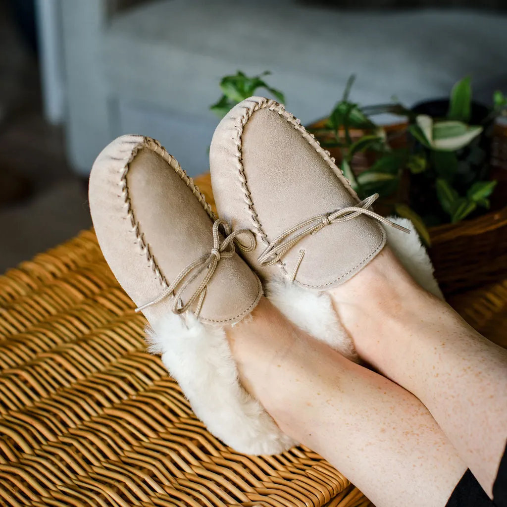 Deluxe Ladies 'Sophie' Sheepskin Moccasin with Soft Sole