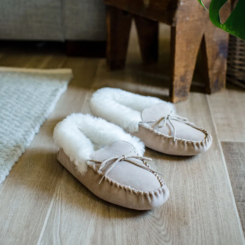 Deluxe Ladies 'Sophie' Sheepskin Moccasin with Soft Sole