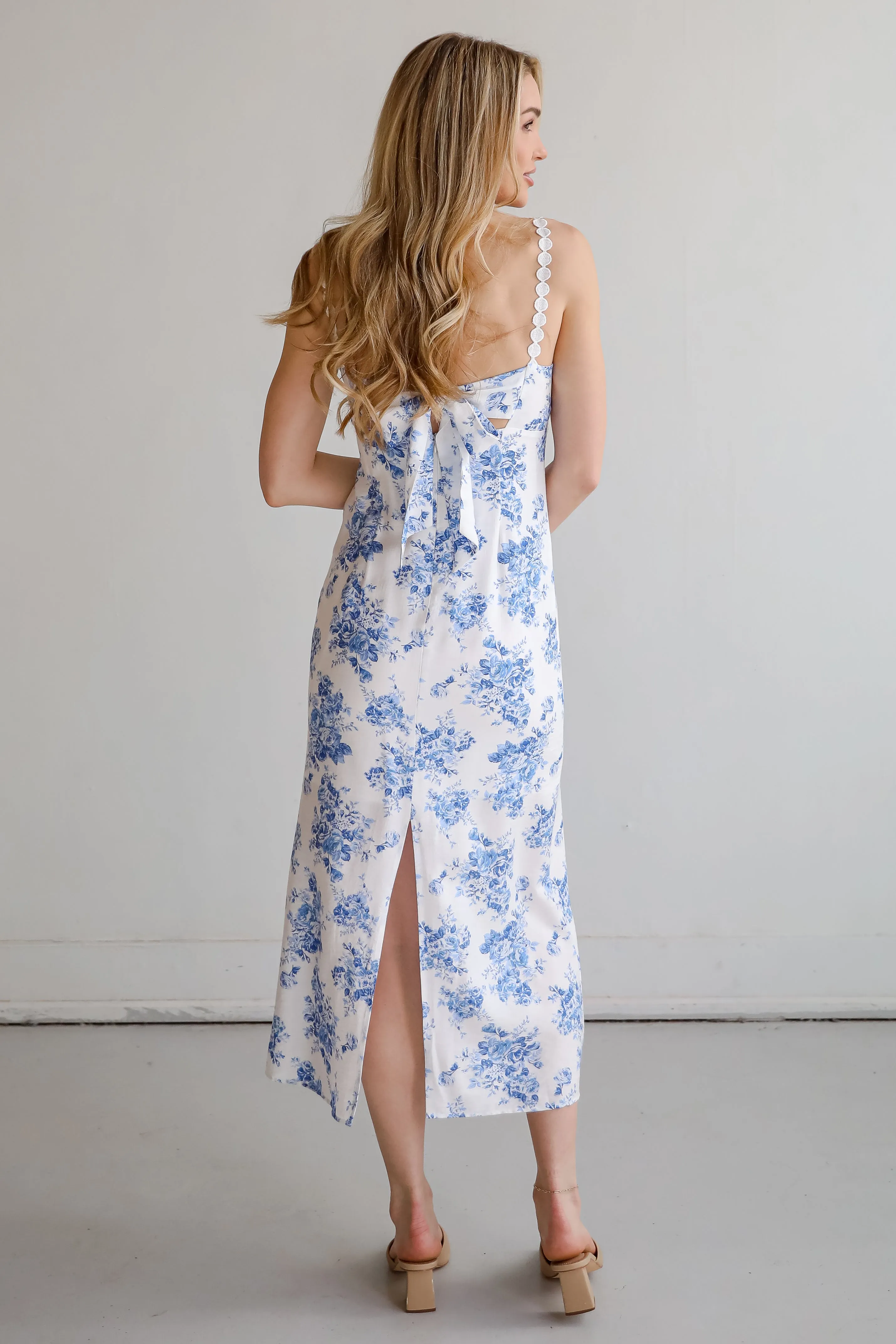 Divinely Sunny White Floral Maxi Dress