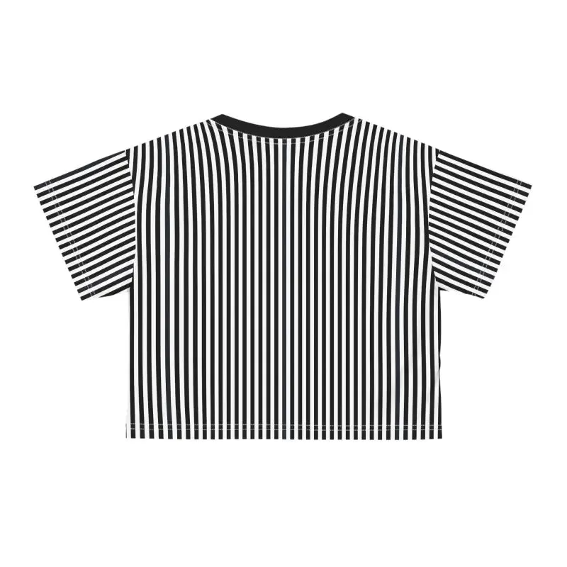 Epic Black Stripes Aop Crop Tee