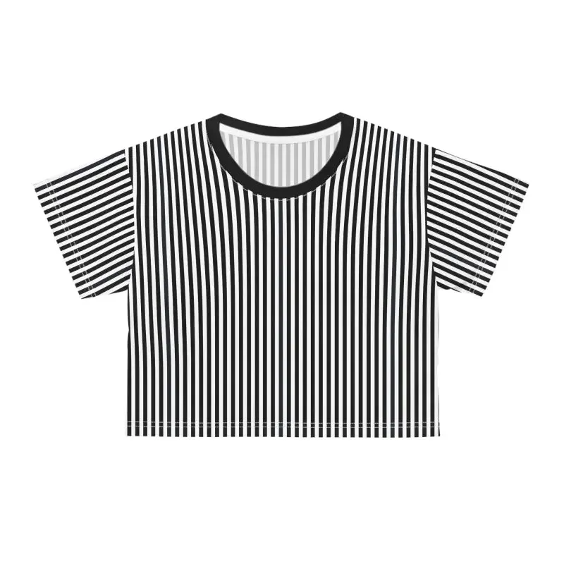 Epic Black Stripes Aop Crop Tee