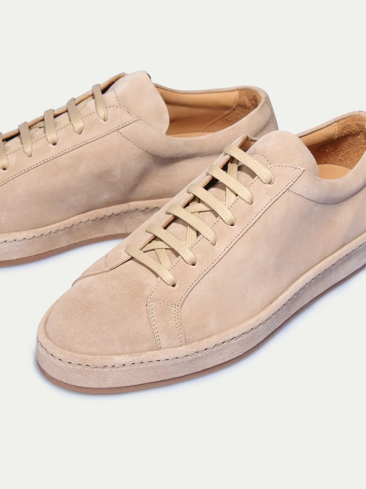 Light Beige Suede Eirene Lace Up Sneakers - AW24