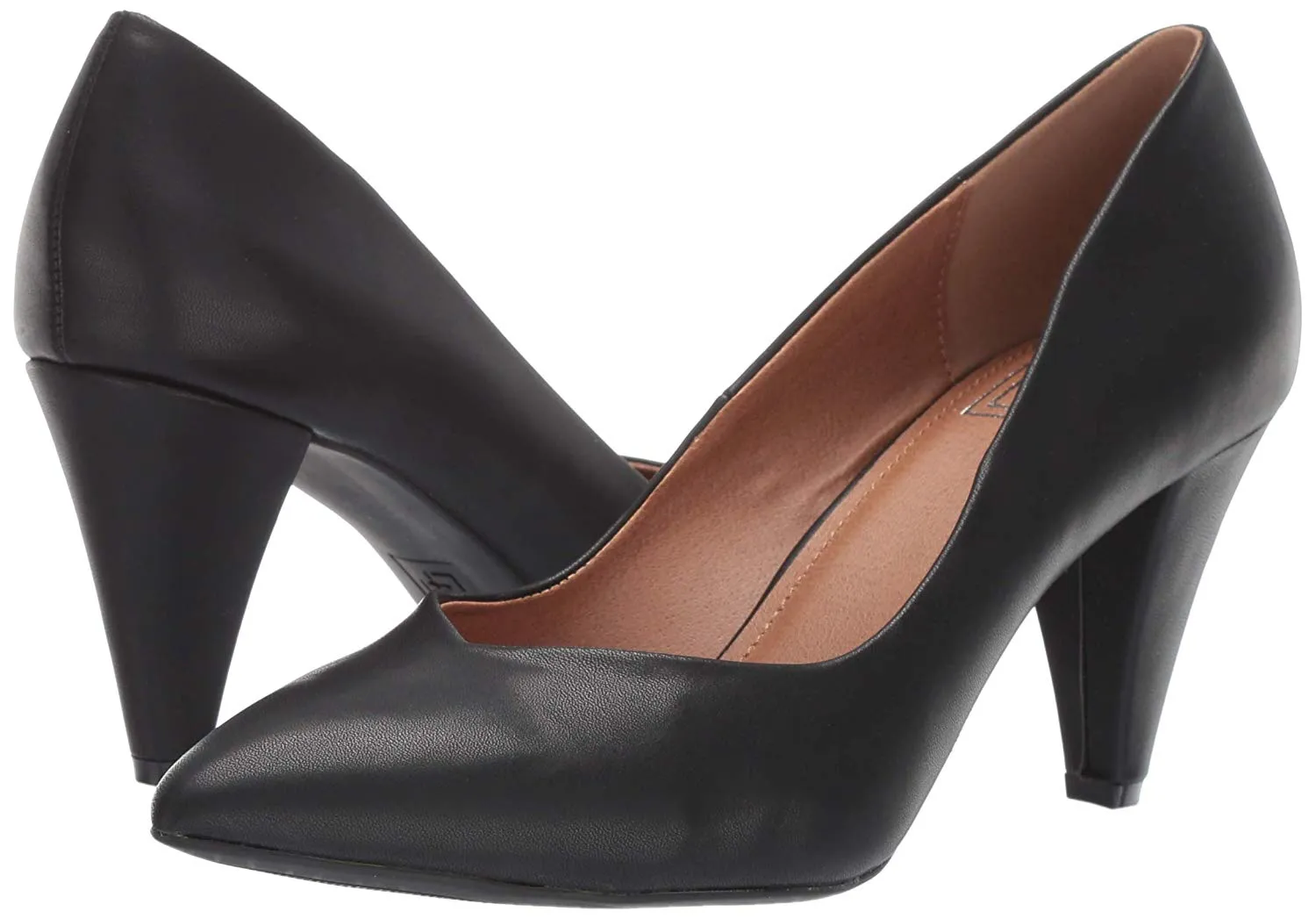 Lust For Life Moxxie Black Nappa Mid Heel Fashion Slip On Pointed Toe Pumps