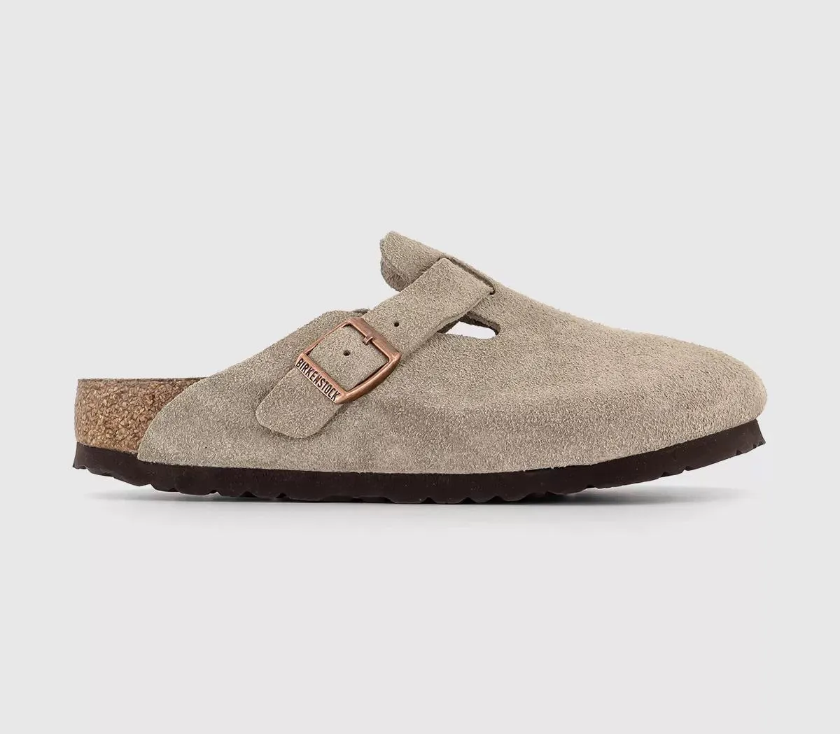 Mens Birkenstock Boston Clogs Suede Taupe