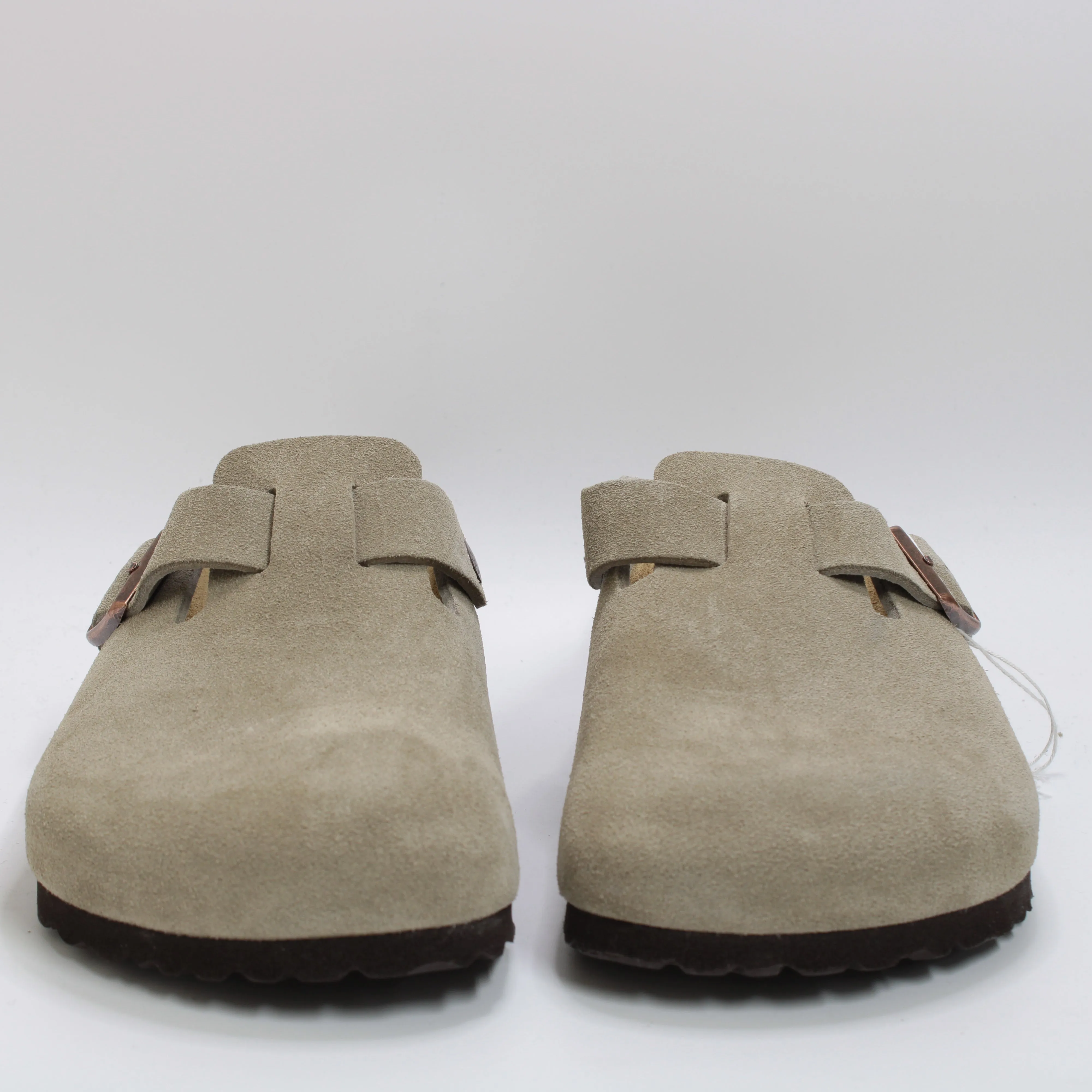 Mens Birkenstock Boston Clogs Suede Taupe