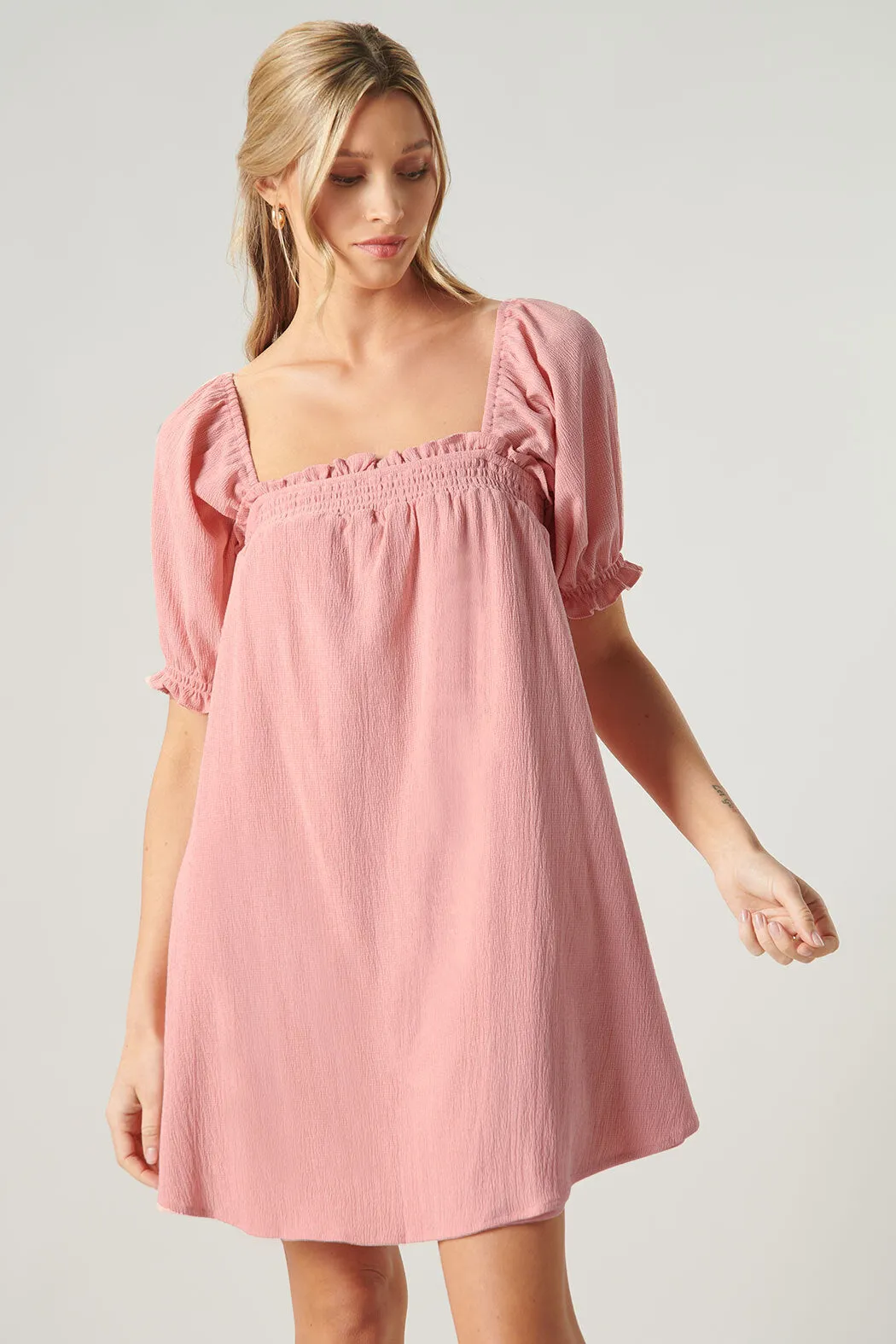 Miss Sunshine Convertible Sleeve Babydoll Dress