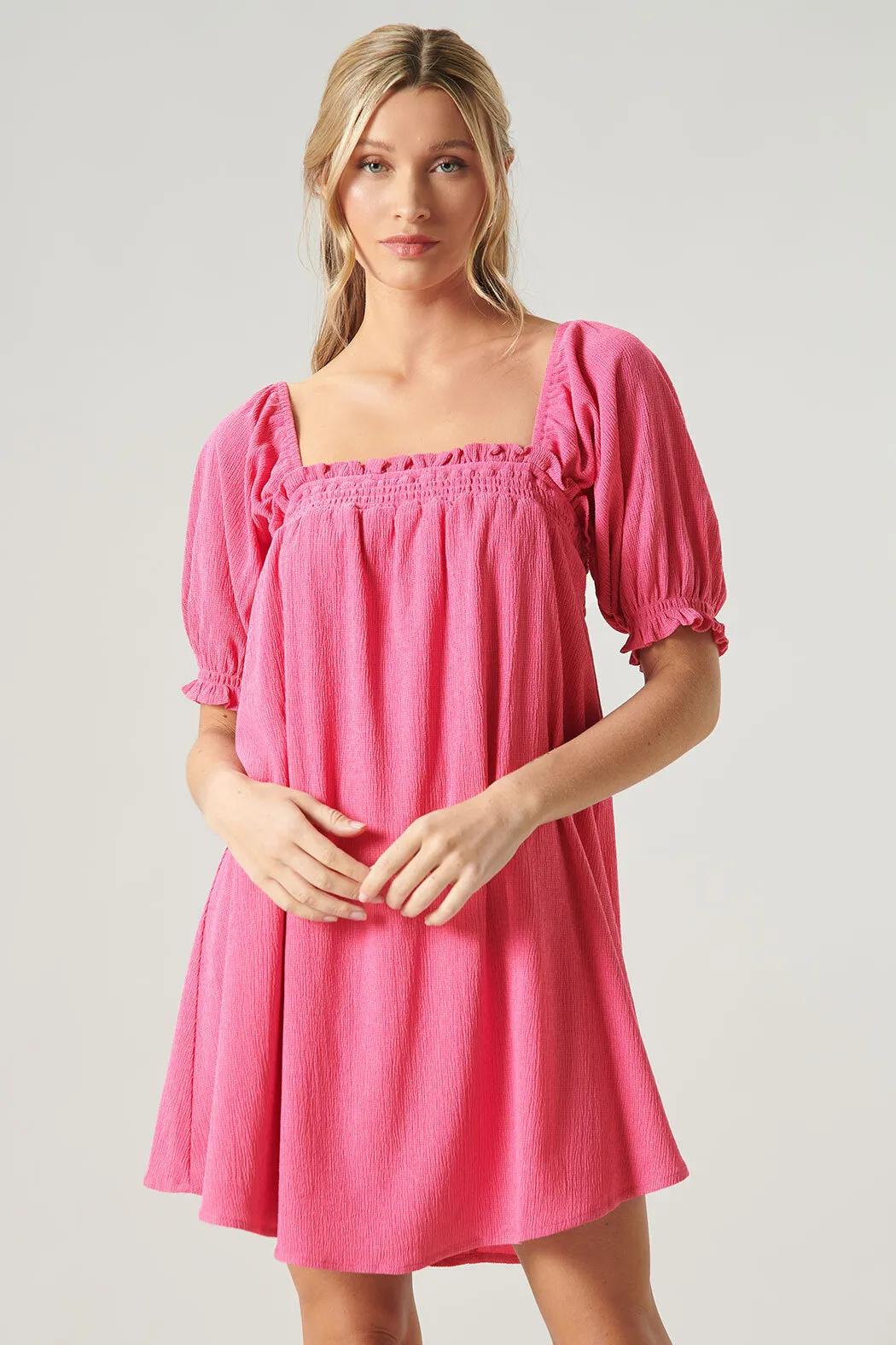 Miss Sunshine Convertible Sleeve Babydoll Dress
