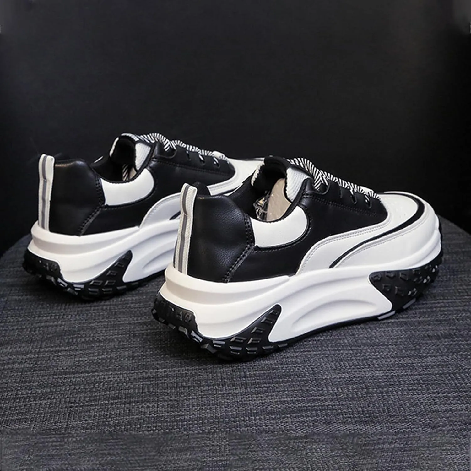 PURCHAWEE Colorblock Platform Sneakers for Women,Fashion Casual Lace Up Dad Sneakers Aesthetic Shoes Chunky Sneakers Walking Sneakers