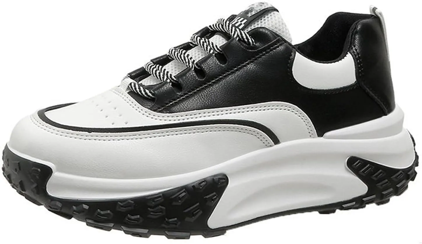 PURCHAWEE Colorblock Platform Sneakers for Women,Fashion Casual Lace Up Dad Sneakers Aesthetic Shoes Chunky Sneakers Walking Sneakers