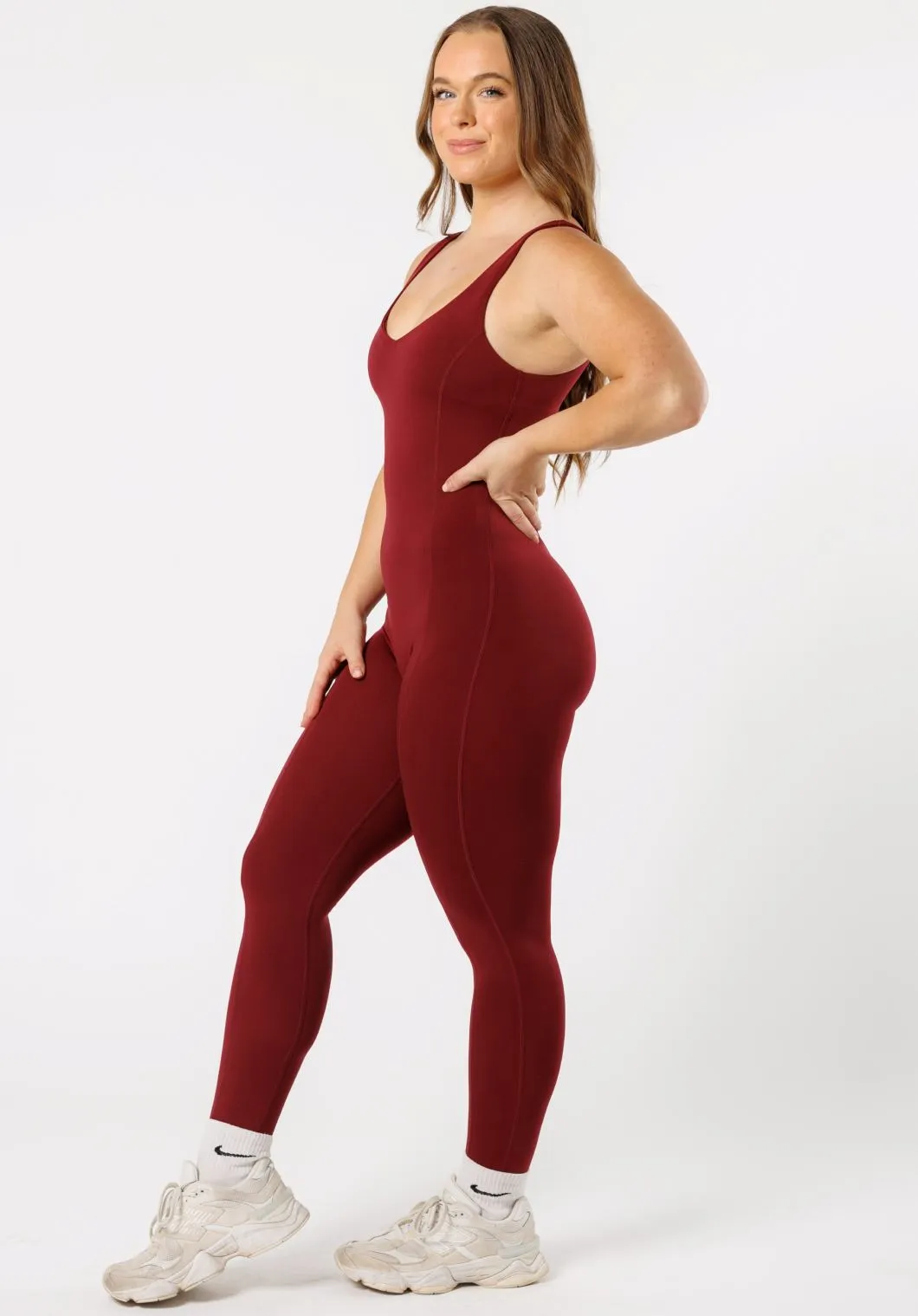 Reluna™ AirBrushed Sculptseam® Jumpsuit Red Velvet