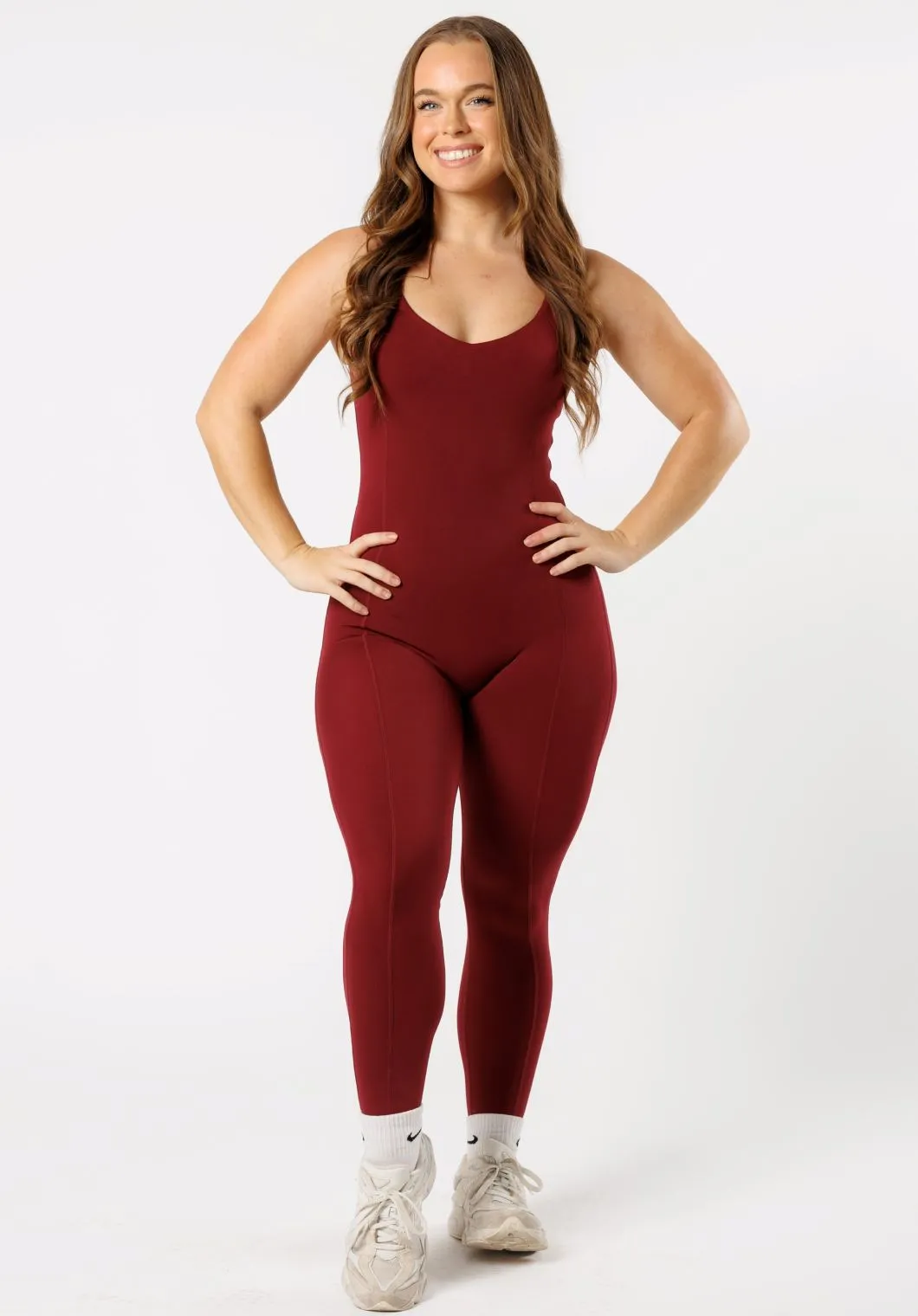 Reluna™ AirBrushed Sculptseam® Jumpsuit Red Velvet