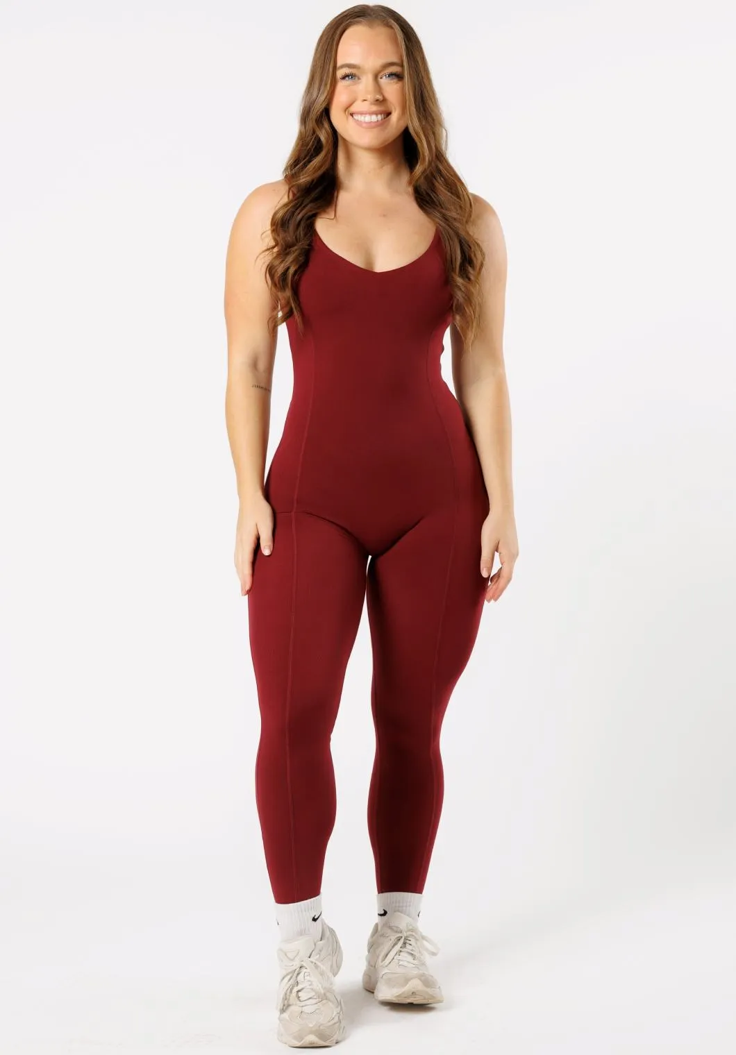 Reluna™ AirBrushed Sculptseam® Jumpsuit Red Velvet
