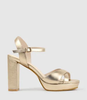 RENATA100 Crossover Platform Sandal in Rosegold