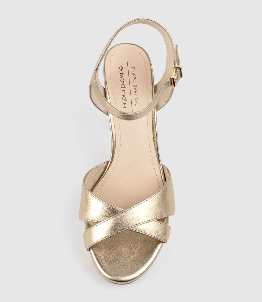 RENATA100 Crossover Platform Sandal in Rosegold