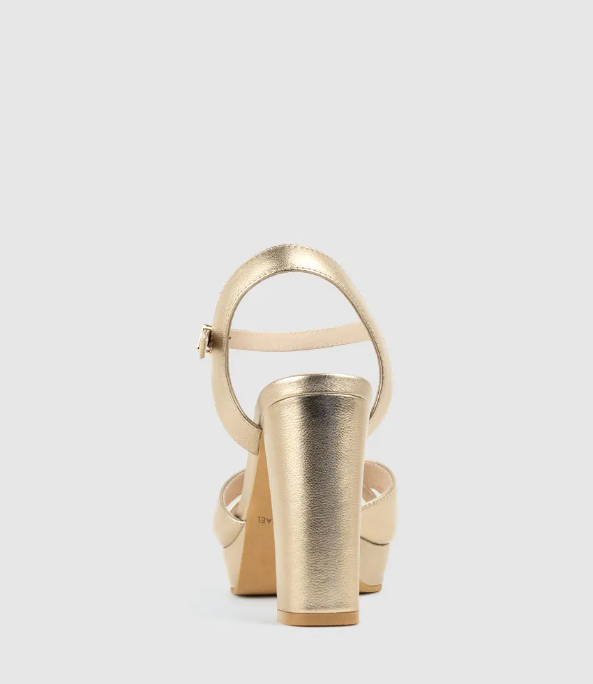 RENATA100 Crossover Platform Sandal in Rosegold