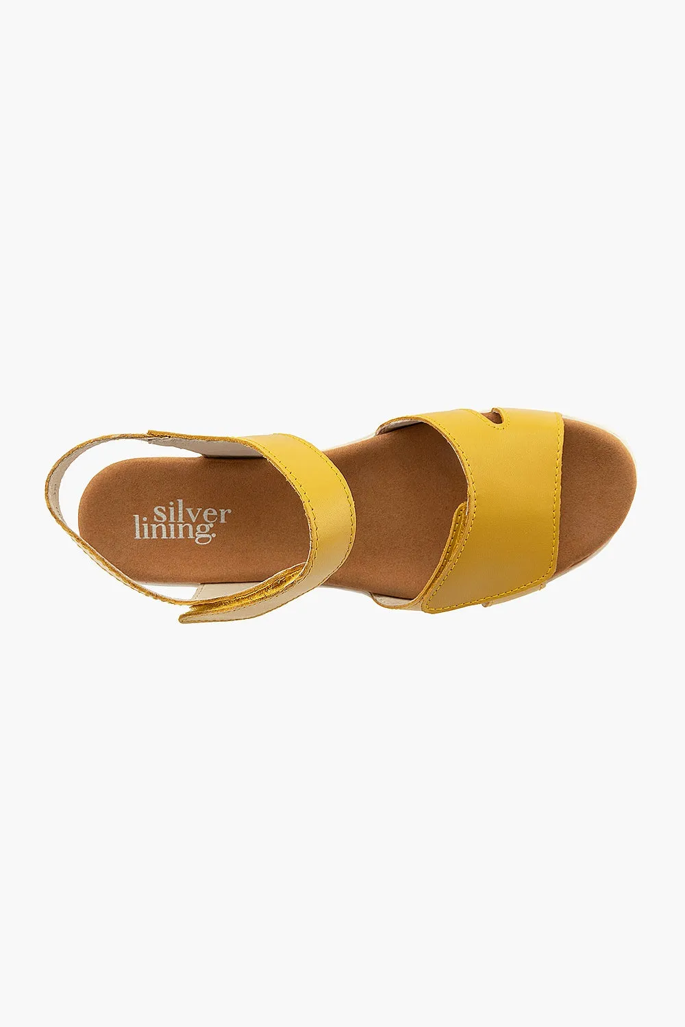SILVER LINING - Mustard leather comfort sandals! 40