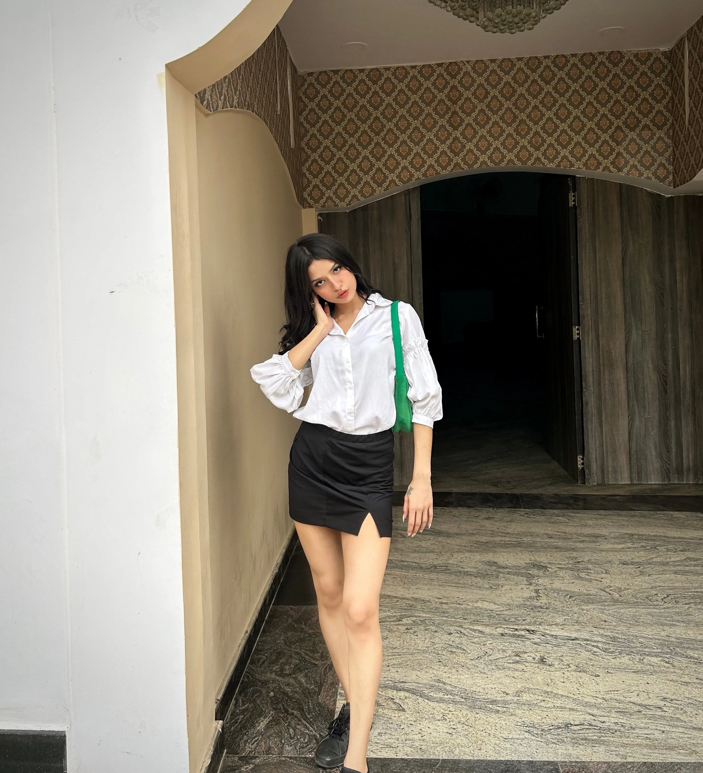 Style Quotient Women Solid White Polymoss Regular Formal Shirt