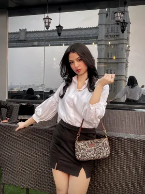 Style Quotient Women Solid White Polymoss Regular Formal Shirt