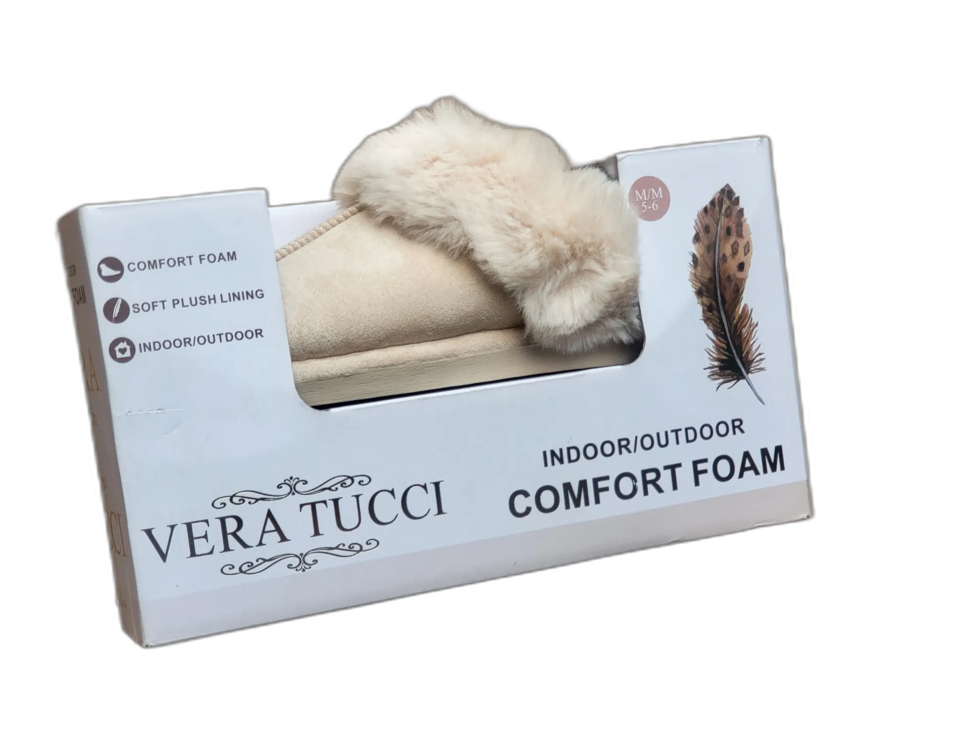 VERA TUCCI BOXED SLIPPER RMD2305-34  LADIES MOCCASIN SLIPPERS IN GIFT BOX