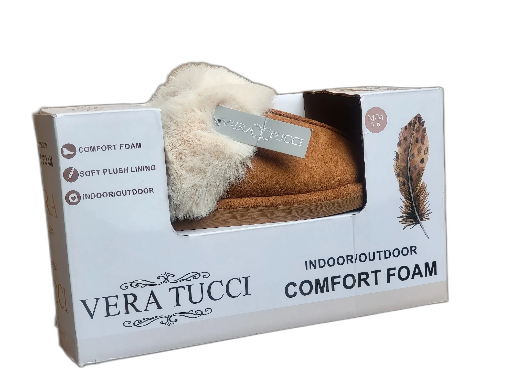 VERA TUCCI BOXED SLIPPER RMD2305-34  LADIES MOCCASIN SLIPPERS IN GIFT BOX