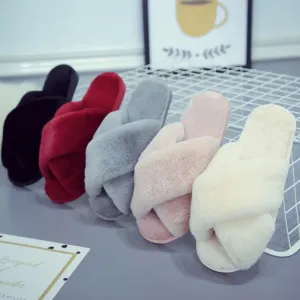Winter Women Home Indoor Casual Slippers Soft Plush Slides