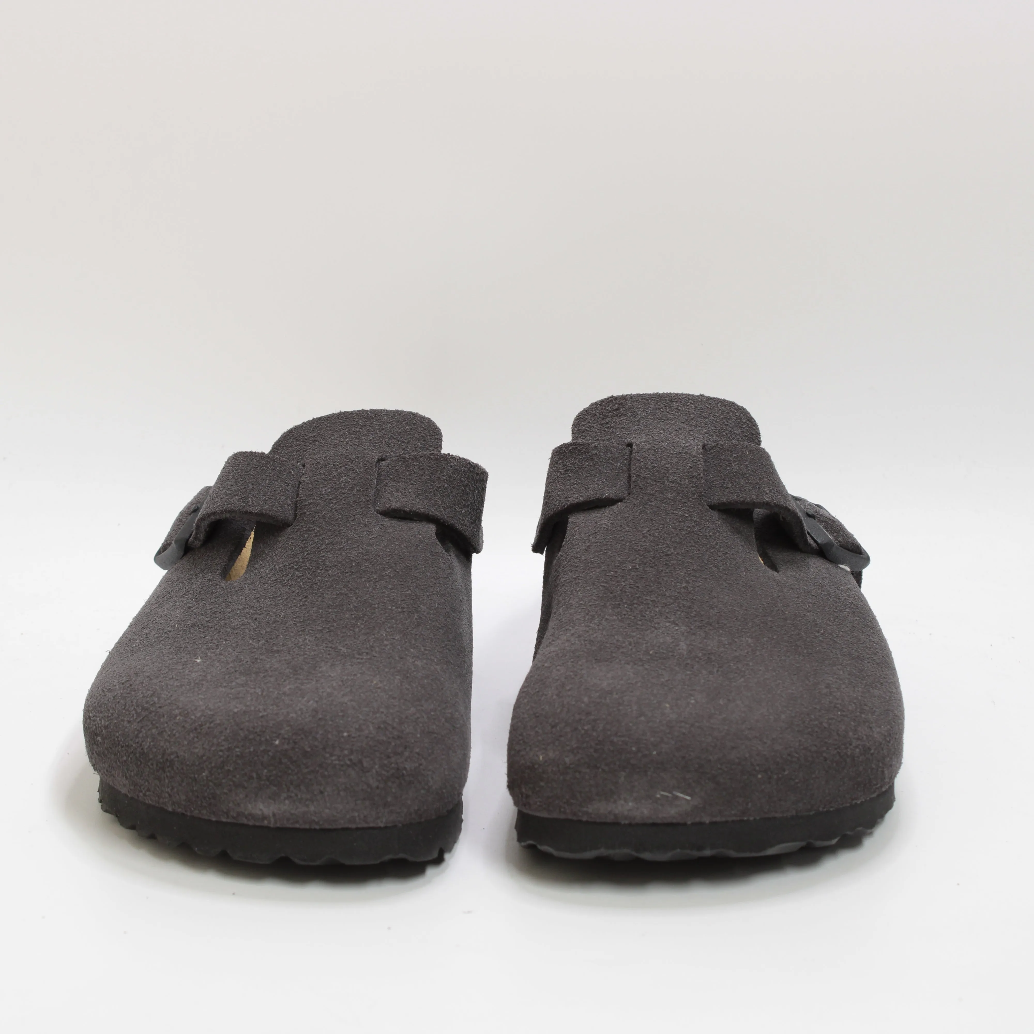 Womens Birkenstock Boston Clogs Velvet Grey