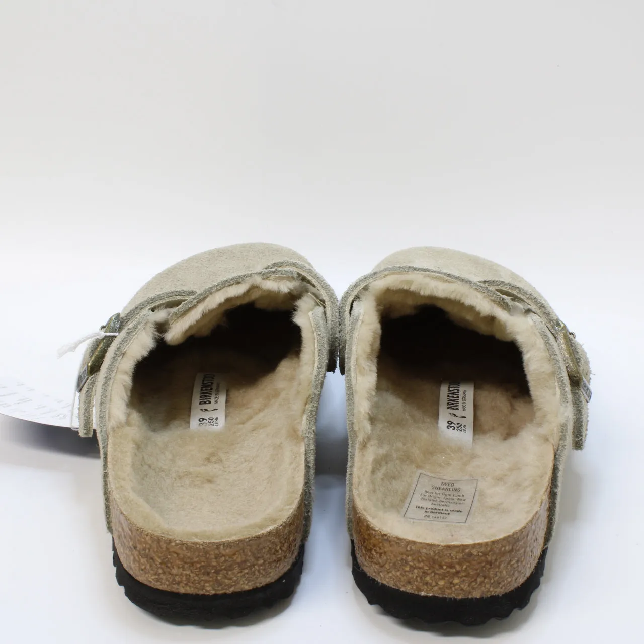 Womens Birkenstock Boston Shearling Clogs Taupe