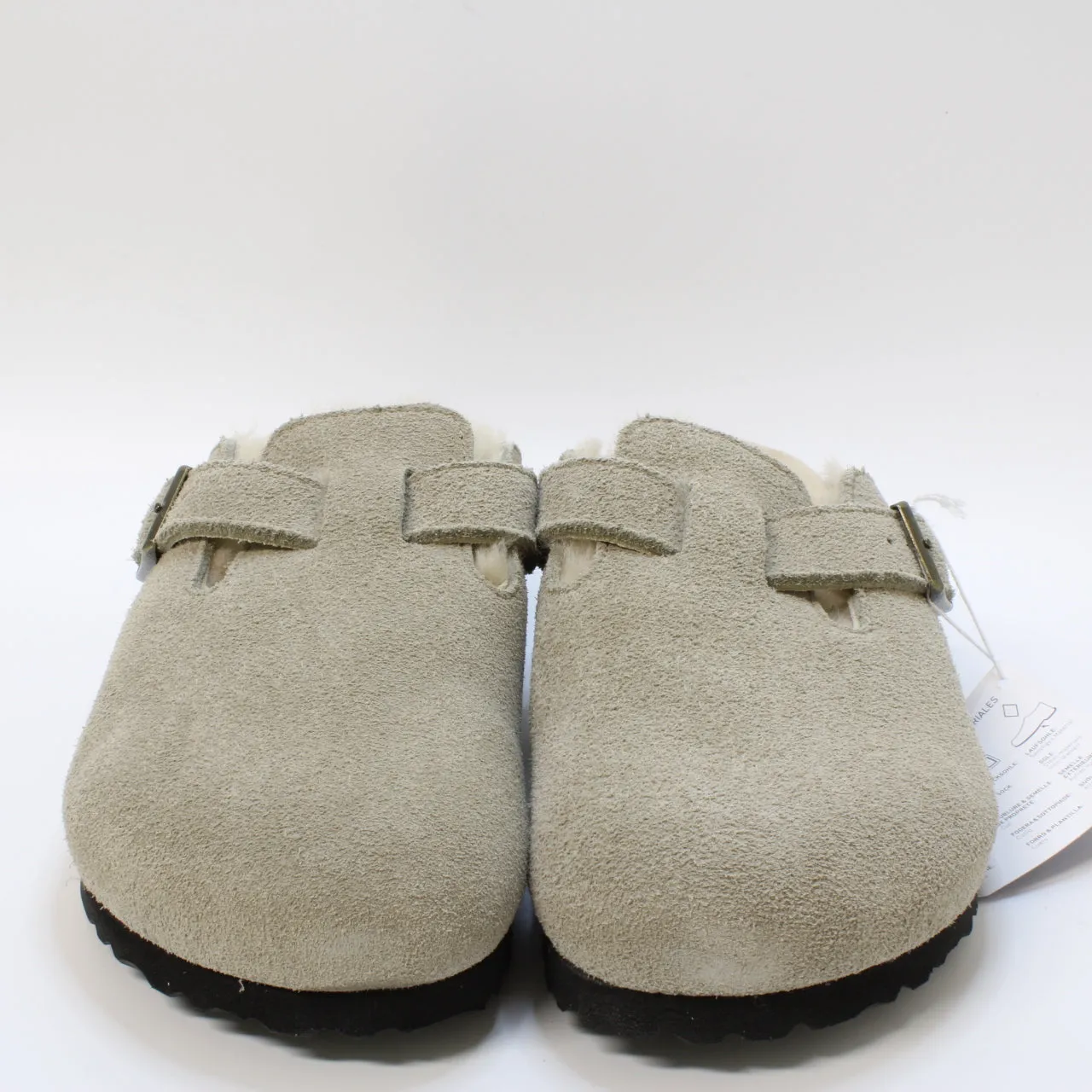 Womens Birkenstock Boston Shearling Clogs Taupe