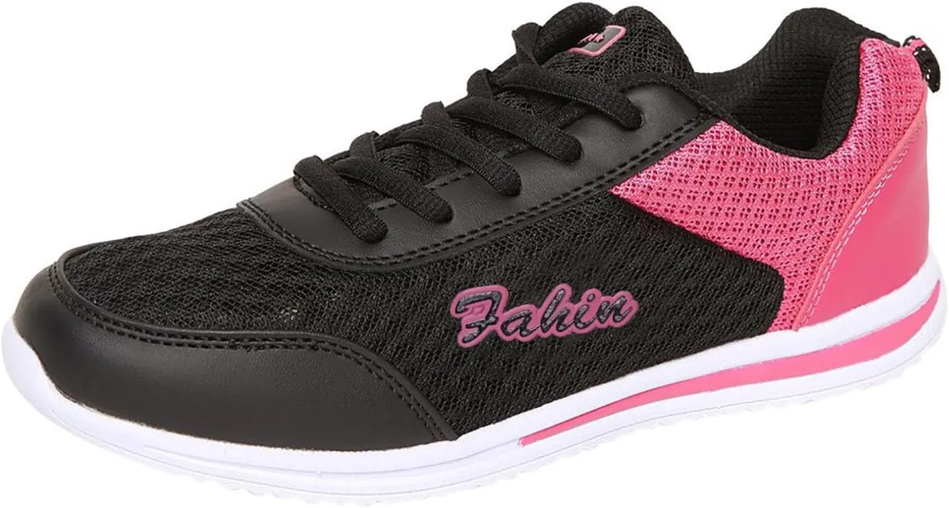 Womens Lace Up Running Shoes Non Slip Walking Shoes Mens Dress Shoes Breathable Ladies Shoes Casual Black Platform Sneaker Platform Tennis Shoe Cross Trainer Shoe