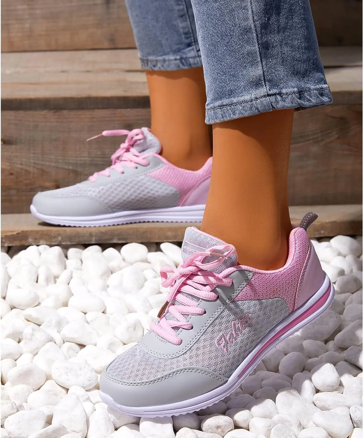 Womens Lace Up Running Shoes Non Slip Walking Shoes Mens Dress Shoes Breathable Ladies Shoes Casual Black Platform Sneaker Platform Tennis Shoe Cross Trainer Shoe