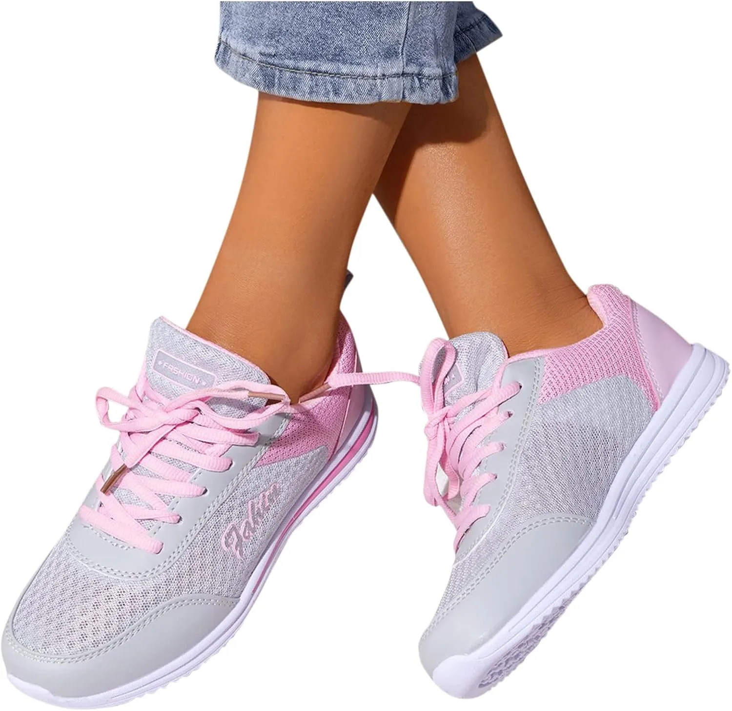 Womens Lace Up Running Shoes Non Slip Walking Shoes Mens Dress Shoes Breathable Ladies Shoes Casual Black Platform Sneaker Platform Tennis Shoe Cross Trainer Shoe