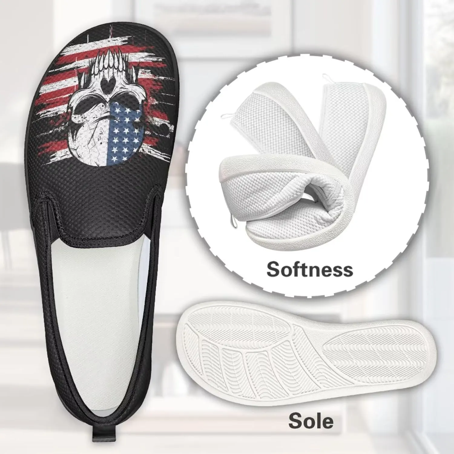 Women's Mesh Flats Shoes Breathable Low Top Slip On Sneakers Fashion Comfort Ladies Walking Travel Loafers