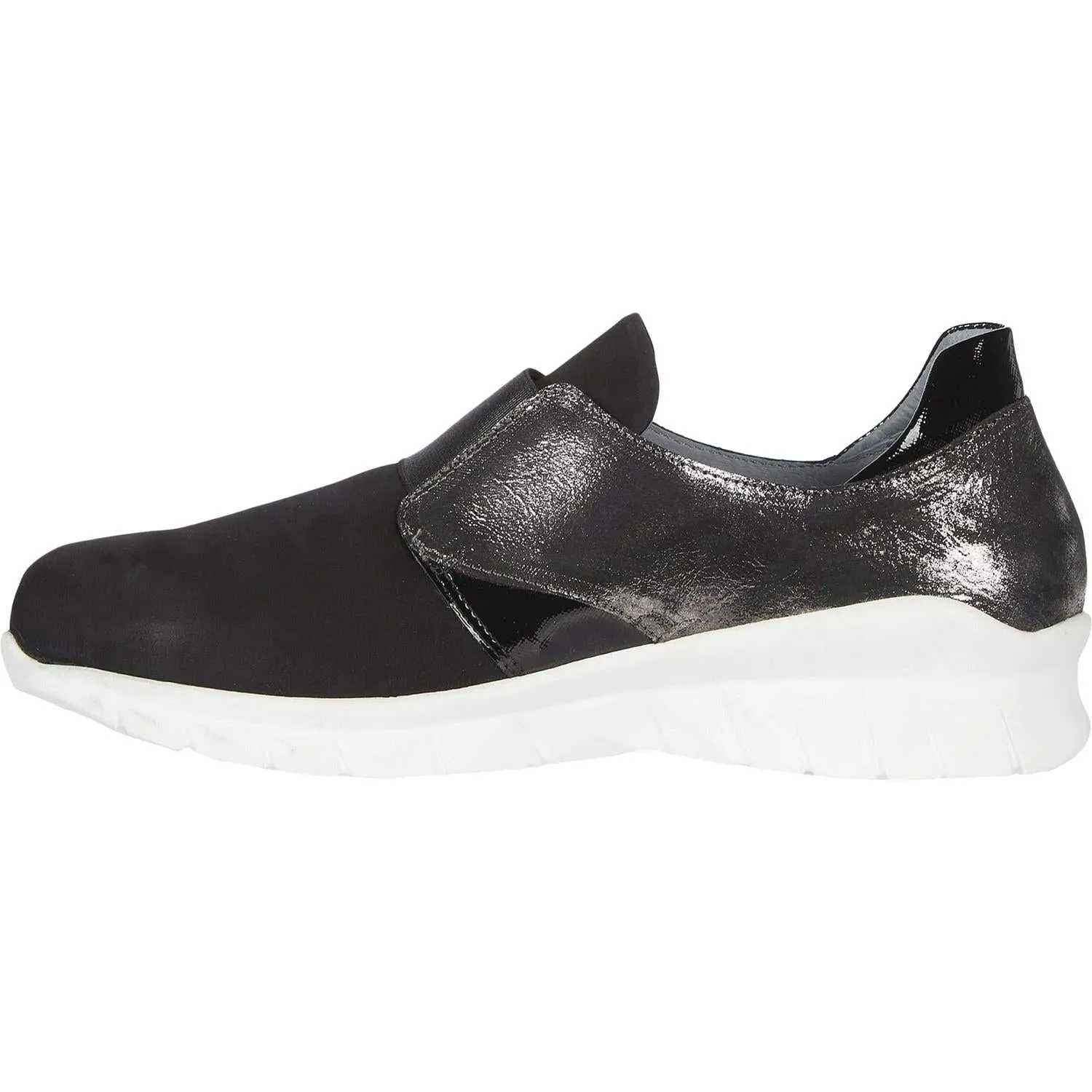 Women's Naot Intrepid Black Velvet/Metallic Onyx Leather/Nubuck